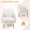 Sherpa Fabric Accent Chair with Curved Back, Pillow and Rubber Wood Legs